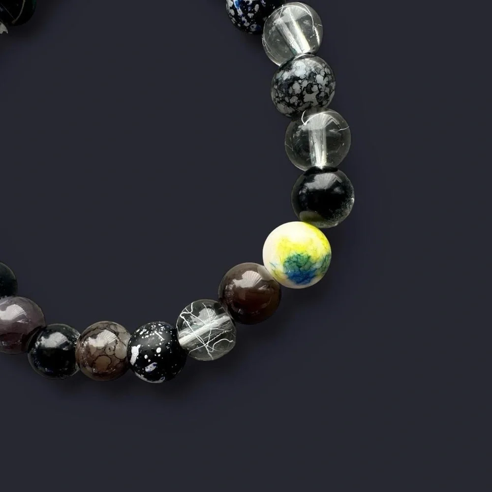 Black Tide Glass Bead Bracelet